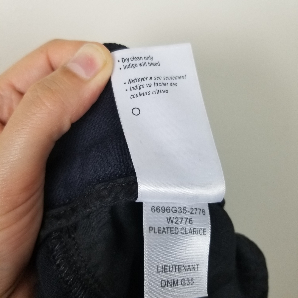 PAIGE Pleated Clarice Trouser Pants Wide Leg High Waisted Culottes Navy Blue 28 - Picture 11 of 12